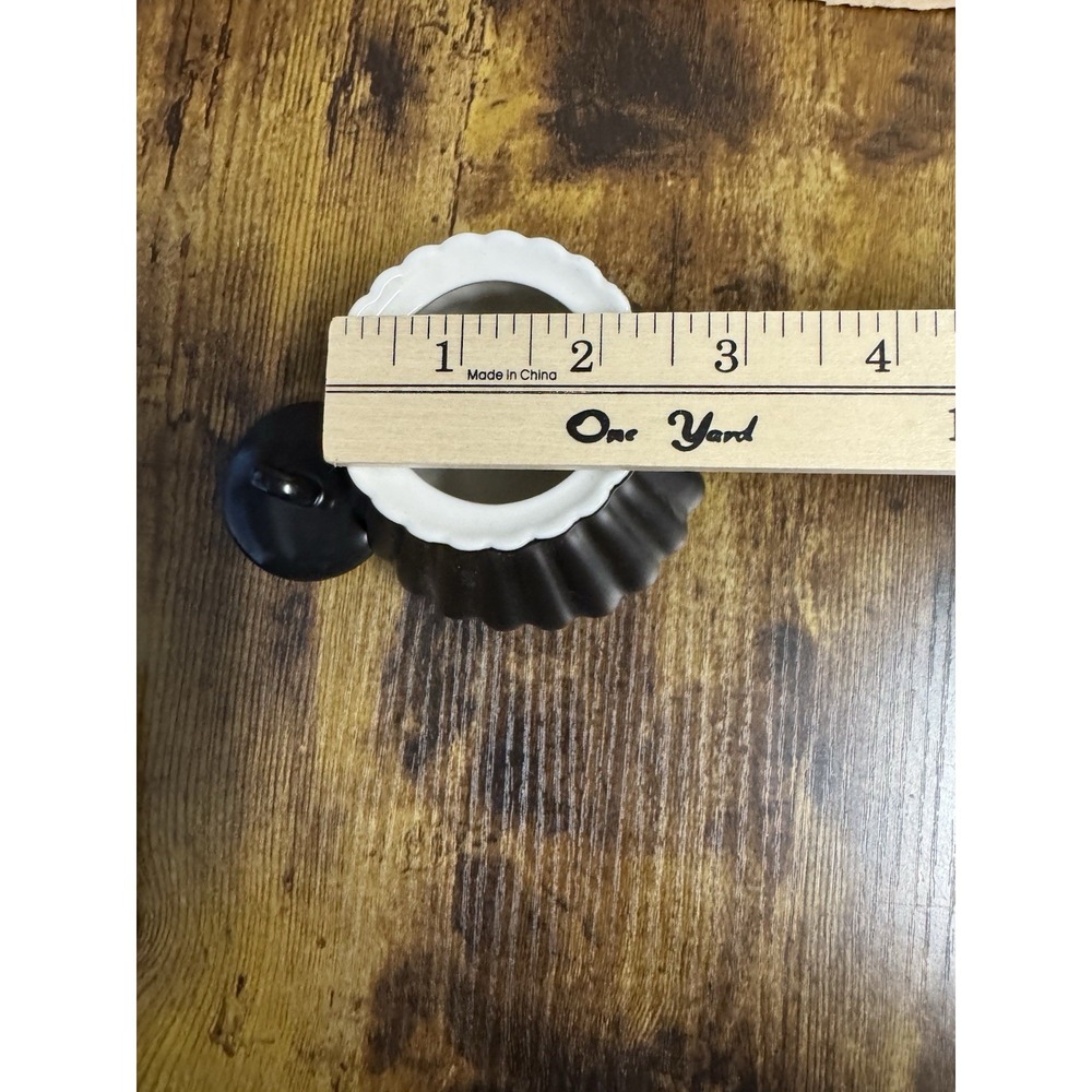 Country Cottage Ceramic Sugar Bowl Black Ribbed Farmhouse Cottagecore - Picture 4 of 5